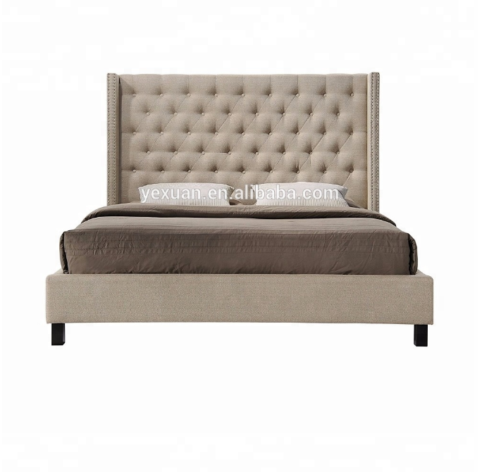 Foshan furniture double bed designs upholstered bed