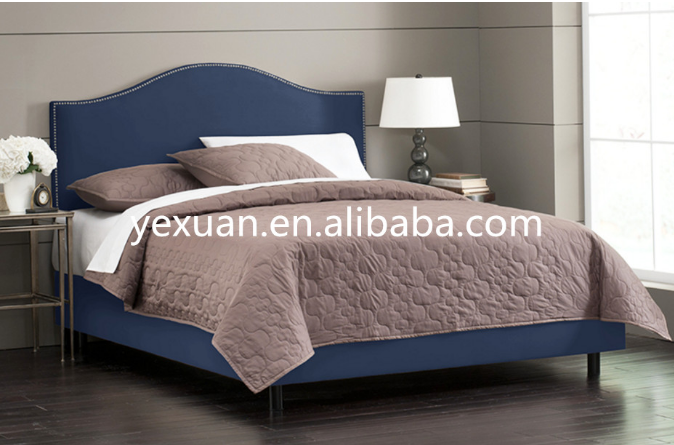  King size fabric upholstered hotel bedroom bed