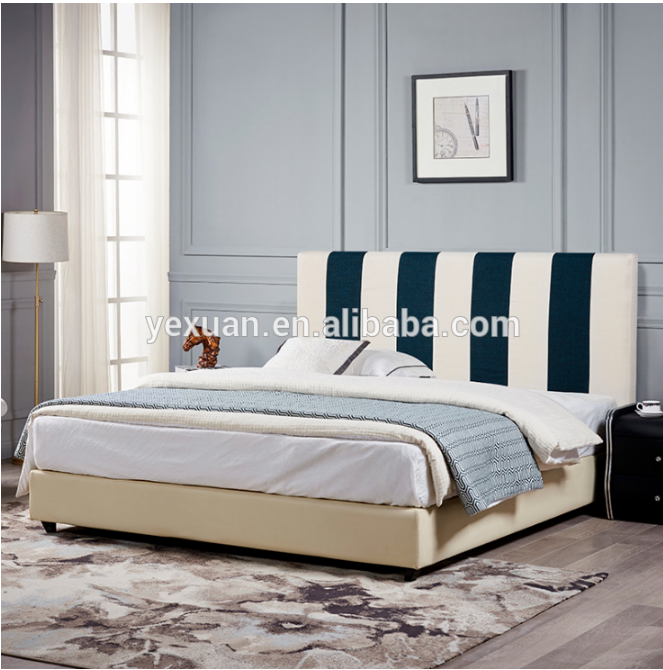 2018 Leather upholstered queen fashion design bed